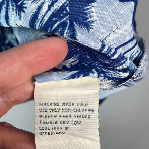 VINTAGE Y2K Men’s Blue Tropical Print Hawaiian Shirt 725 Short Sleeve Size M - Picture 9 of 11